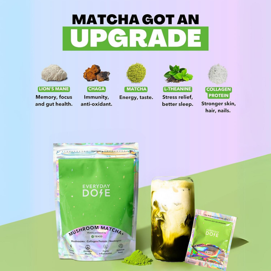 The Everyday Dose Single Serving Mushroom Matcha+ (10ct)