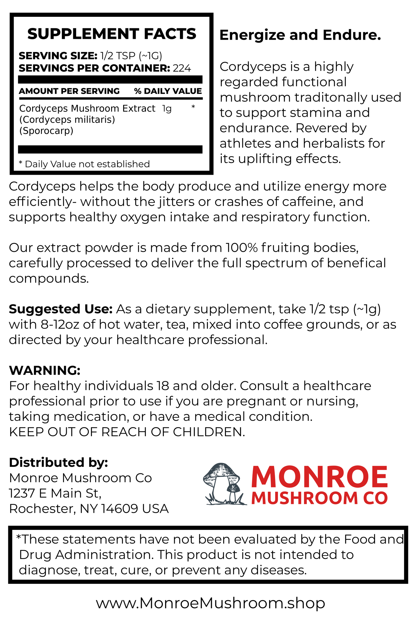 Mushroom Extract Powder- Cordyceps